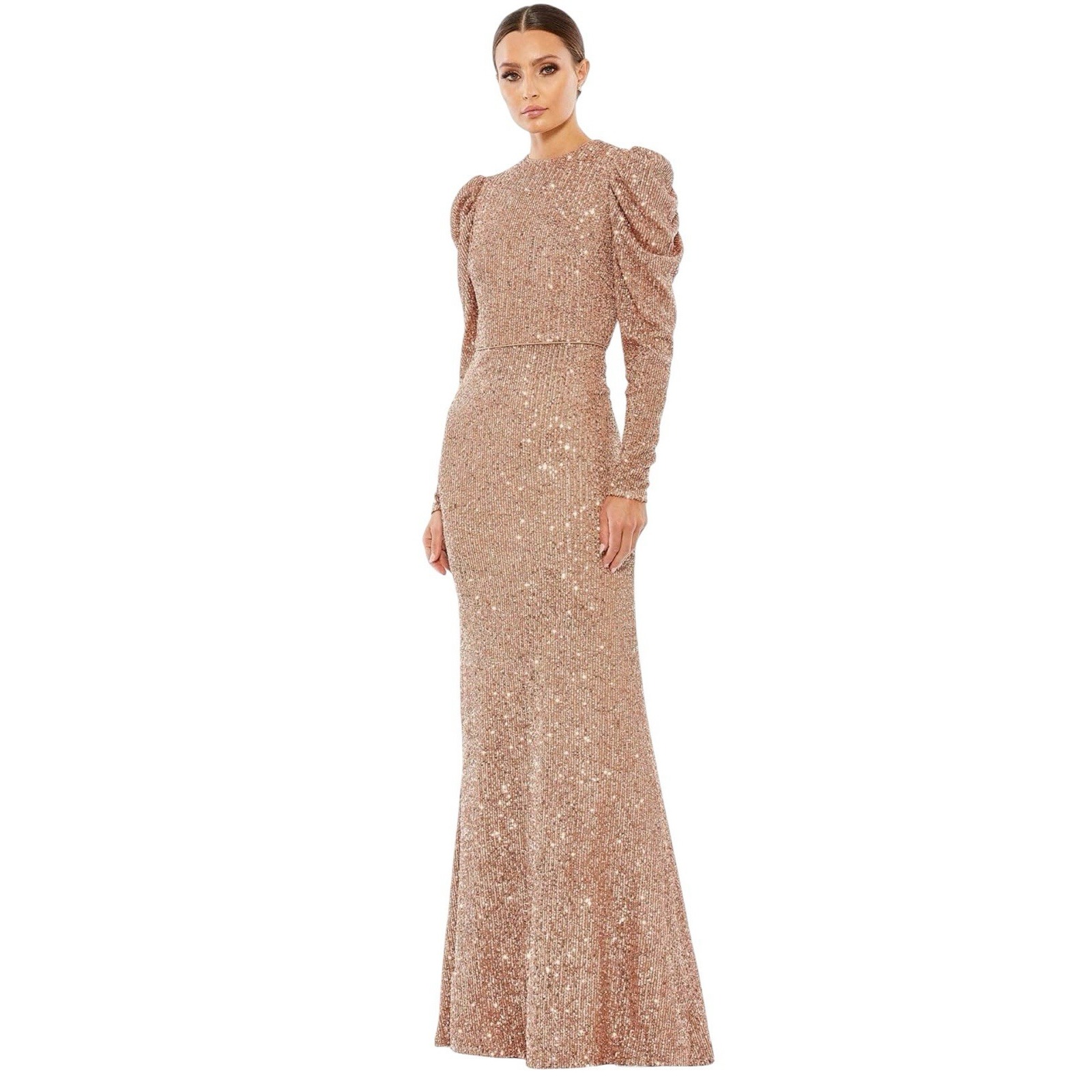 Mac Duggal 26692 Copper High Neck Gown Size 14 $398